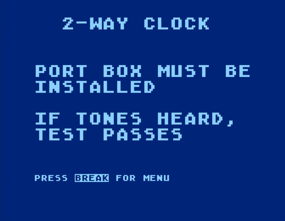 Port Box User Guide 101.0 performance test 2 way clock