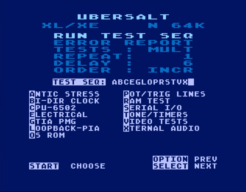 UberSalt Diagnostic Software ubersalt 1.0 main menu