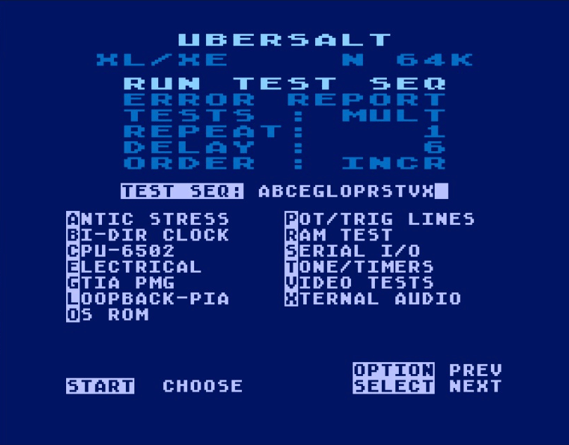 UberSalt Diagnostic Software ubersalt 1.0 main menu.sngl tests